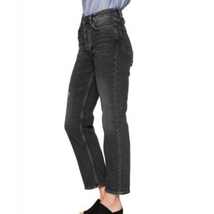 WON HUNDRED distressed washed black jeans 25 (E6)